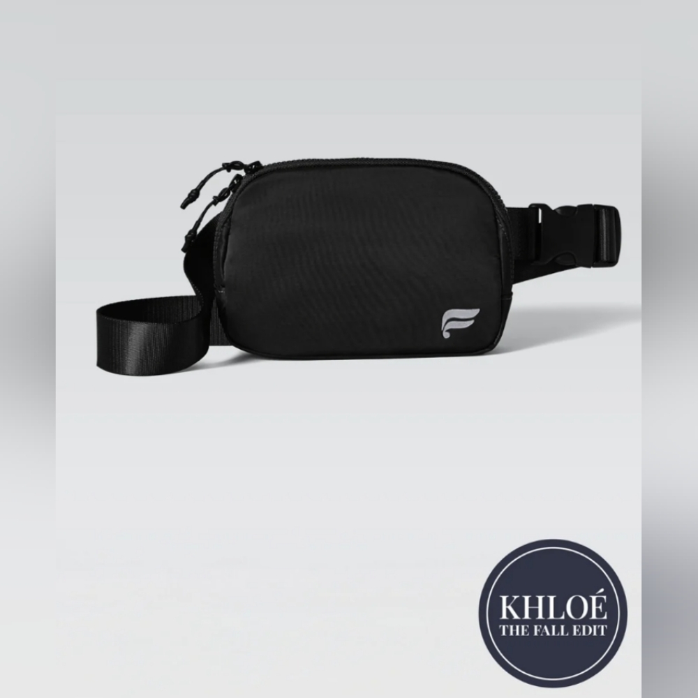 NWT•Fabletics The Belt Bag Shine Crossbody• Black• Unisex